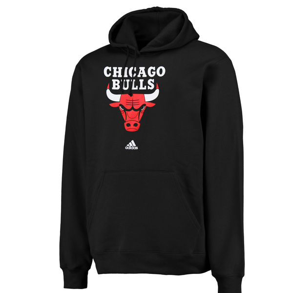  Men Chicago Bulls Logo Pullover Hoodie Sweatshirt Black->chicago bulls->NBA Jersey